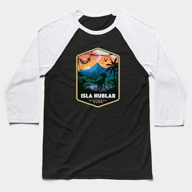 Isla Nublar National Park Baseball T-Shirt by MindsparkCreative